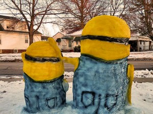 Minions from Disney's "Despicable Me" in a yard in the 600 block of N. Keebler / Photo by Roger Starkey