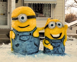 Minions from Disney's "Despicable Me" in a yard in the 600 block of N. Keebler / Photo by Roger Starkey