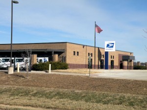 1610 Eastport Plaza Drive. The current U.S. Postal Service carrier annex will house Collinsville post office operations beginning Feb. 3. The front of the building has been remodeled to accommodate post office boxes and retail services / Photo by Roger Starkey
