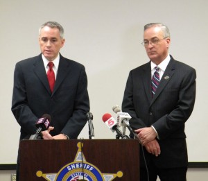 Madison County State's Attorney Tom Gibbons (left) and Madison County Sheriff Bob Hertz / Photo by Roger Starkey