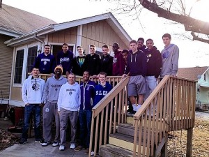 The 2013/2014 Collinsville High School basketball team at Violet Fletcher's house