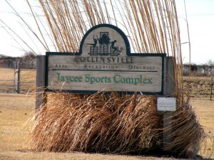 The sign at the entrance of the Jaycee Sports Complex in Collinsville / Photo by Roger Starkey