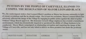 A petition requesting the resignation of Caseyville Mayor Leonard Black