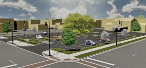 Artist rendering of the future parking lot at 130 S. Center St., Collinsville / image by Oates Associates