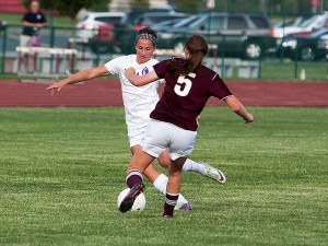Emily Holten against Belleville West on May 23. Holten scored a hat trick in Collinsville's 5-0 victory / Photo by Sherry Holten