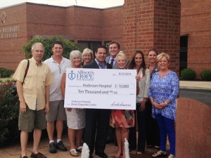 Members of Allison's Hope Foundation recently donated $10,000 to the Anderson Hospital Foundation
