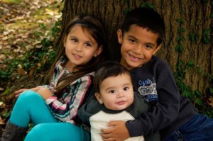 The Oseguera children. Gavino, 7 months, Lilian,  4 years old and Gerardo Jr, 6 years old